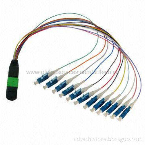 MPO MTP Hydra Cable Assemblies, MPO MTP to LC Break Out Patch Cord, 12 Fibers SM